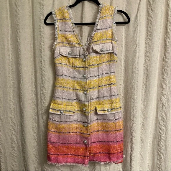 NWT Anthropologie Maeve Sleeveless Tweed Mini‎ Dress SIZE 0 Bachelorette Party - Picture 3 of 7